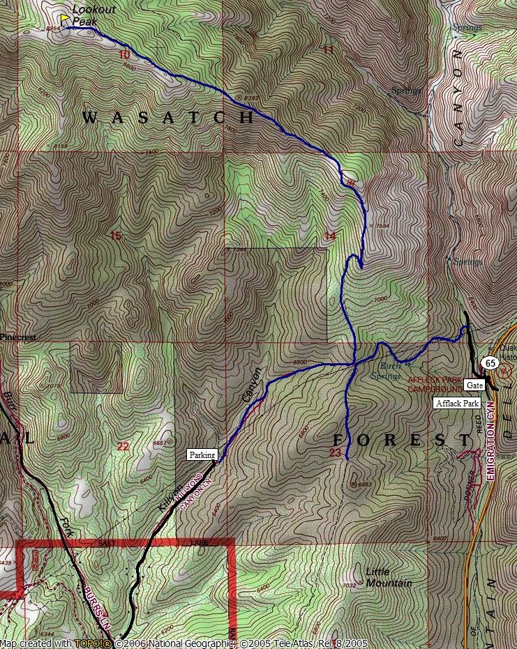 lookout peak map