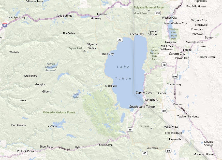 lake tahoe map