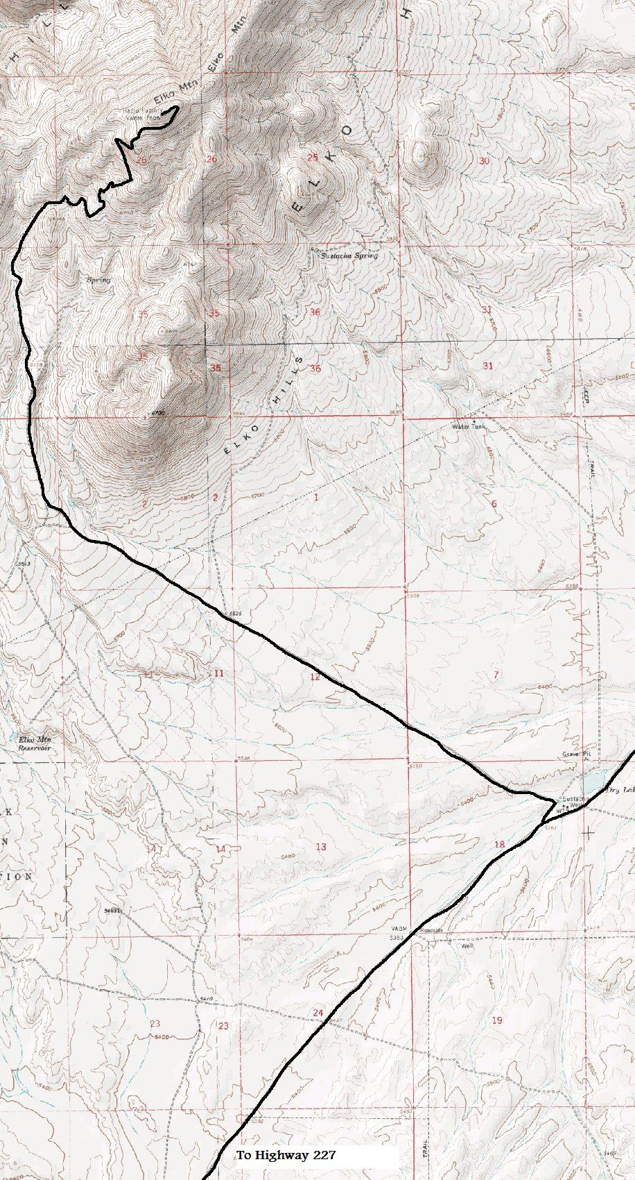 Elko Mountain map