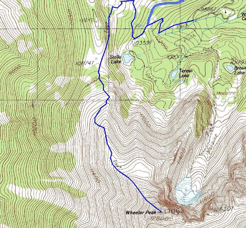 Wheeler Peak map