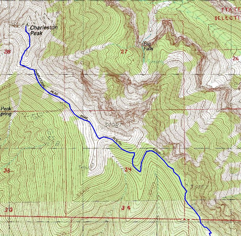 Mount Charleston Topo Map