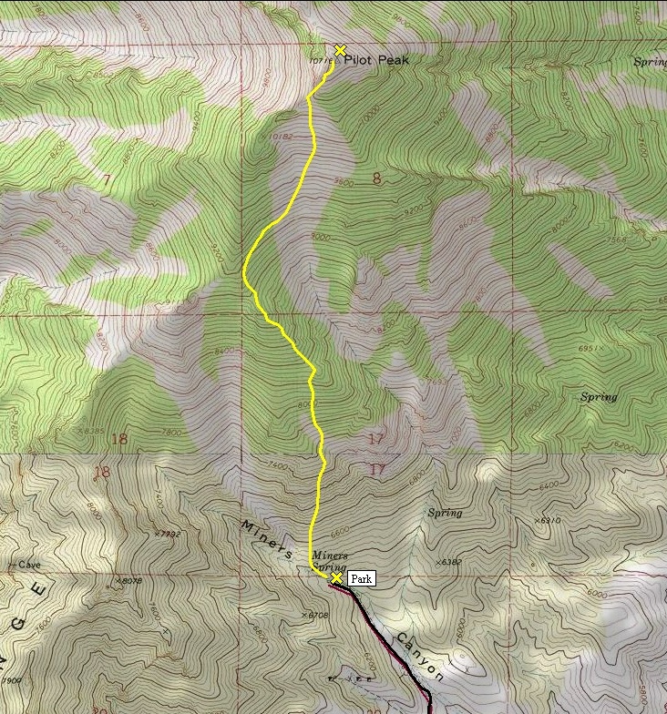 Pilot Peak map