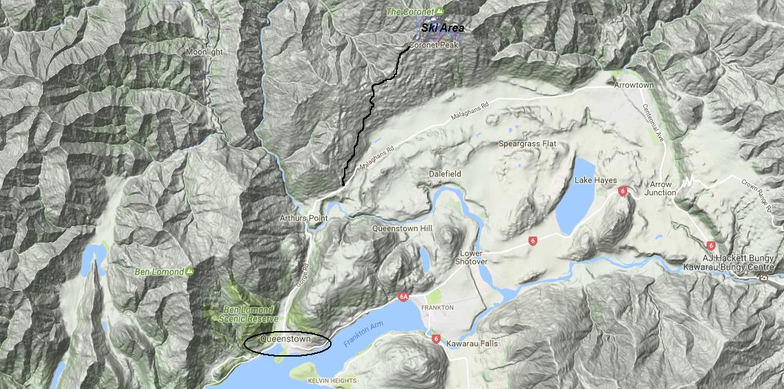 coronet peak road map