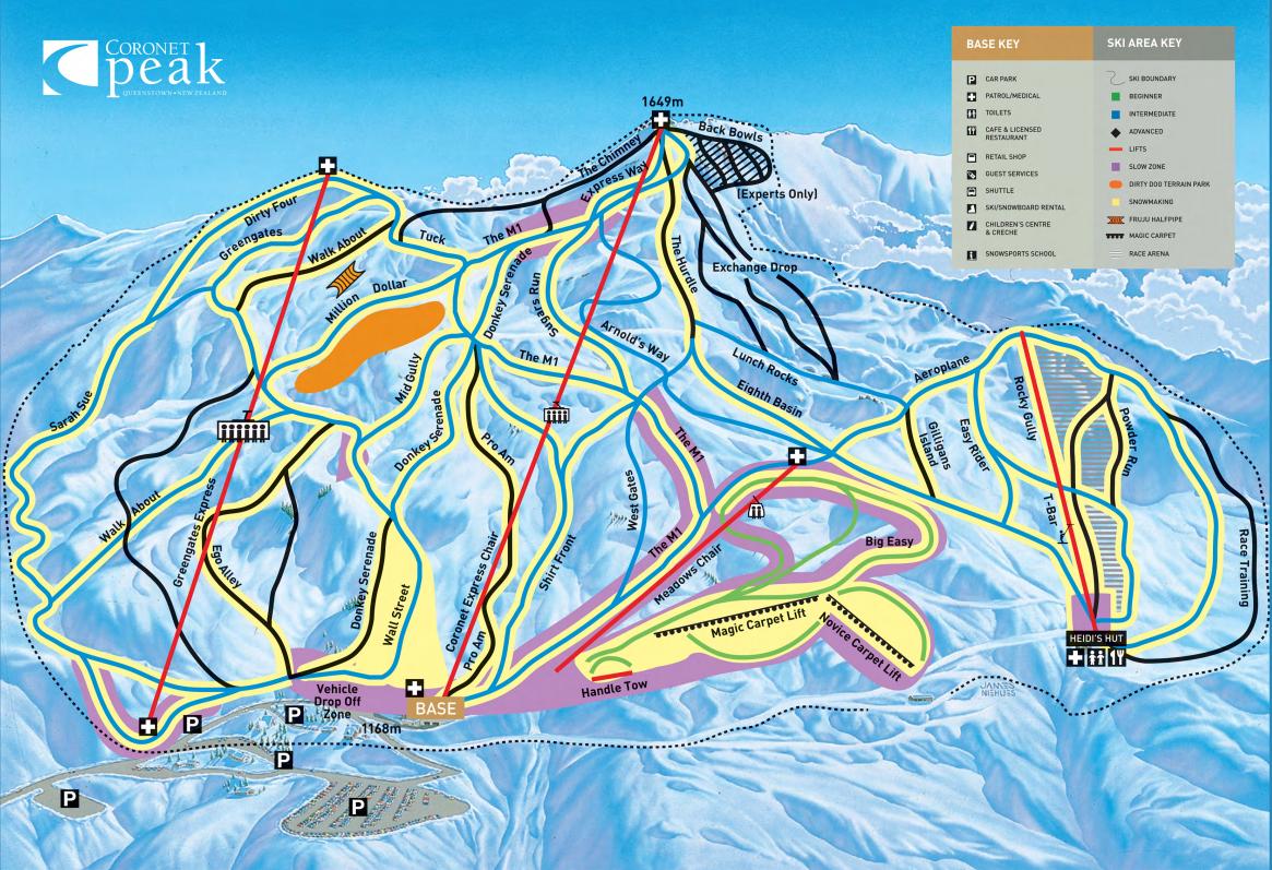 coronet peak trail map