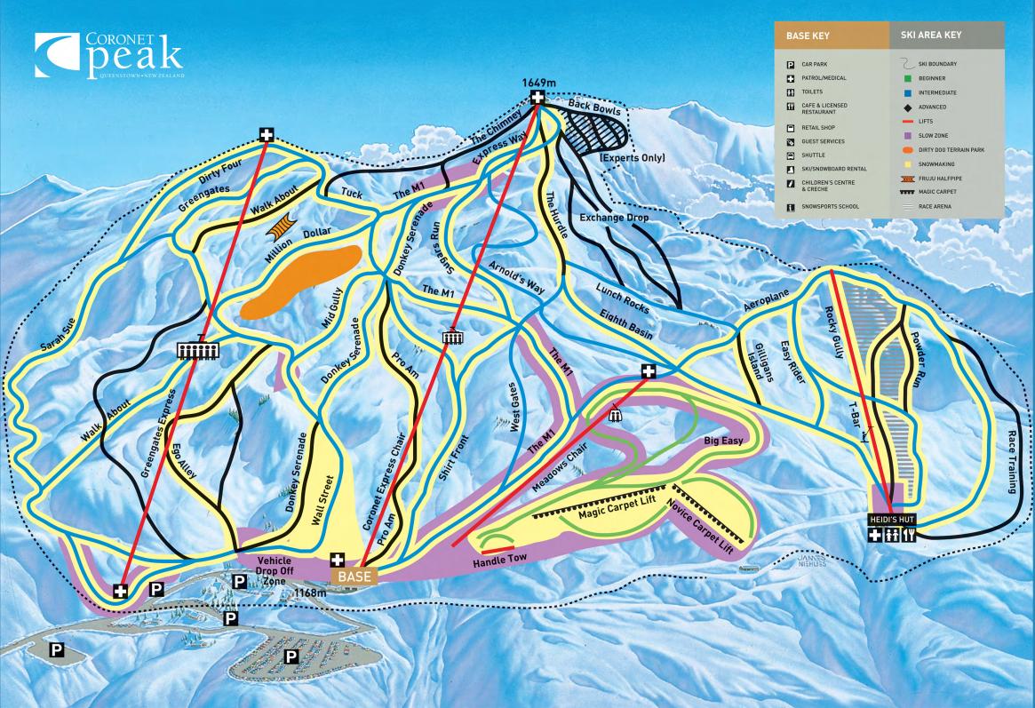 coronet peak trail map