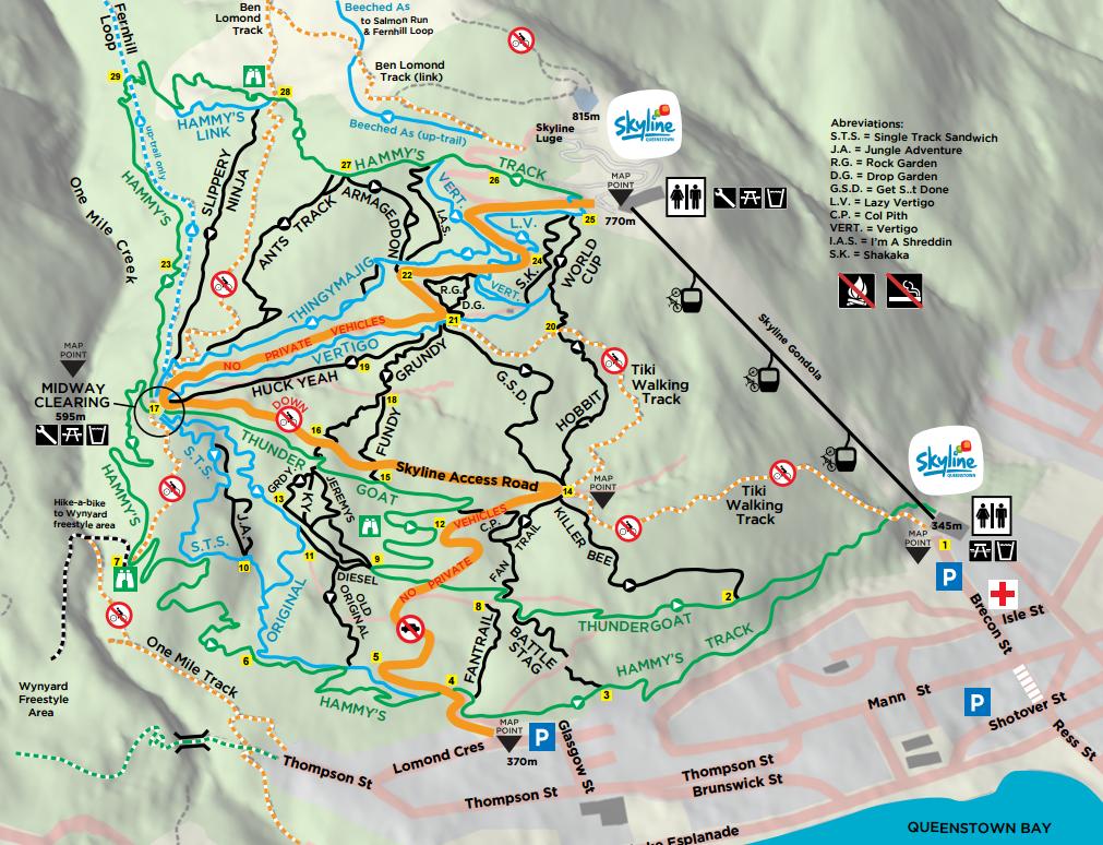 skyline gondola map