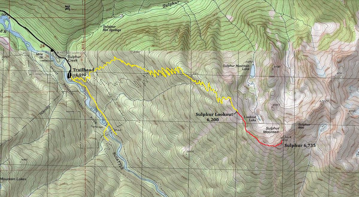 sulphur mountain map