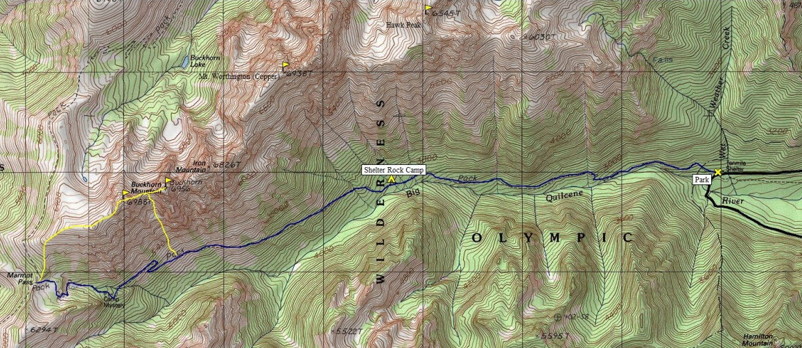 Big Quilcene Trail map
