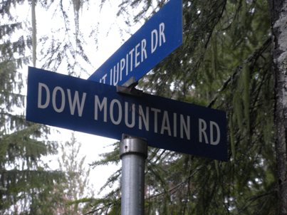 Dow Mountain sign