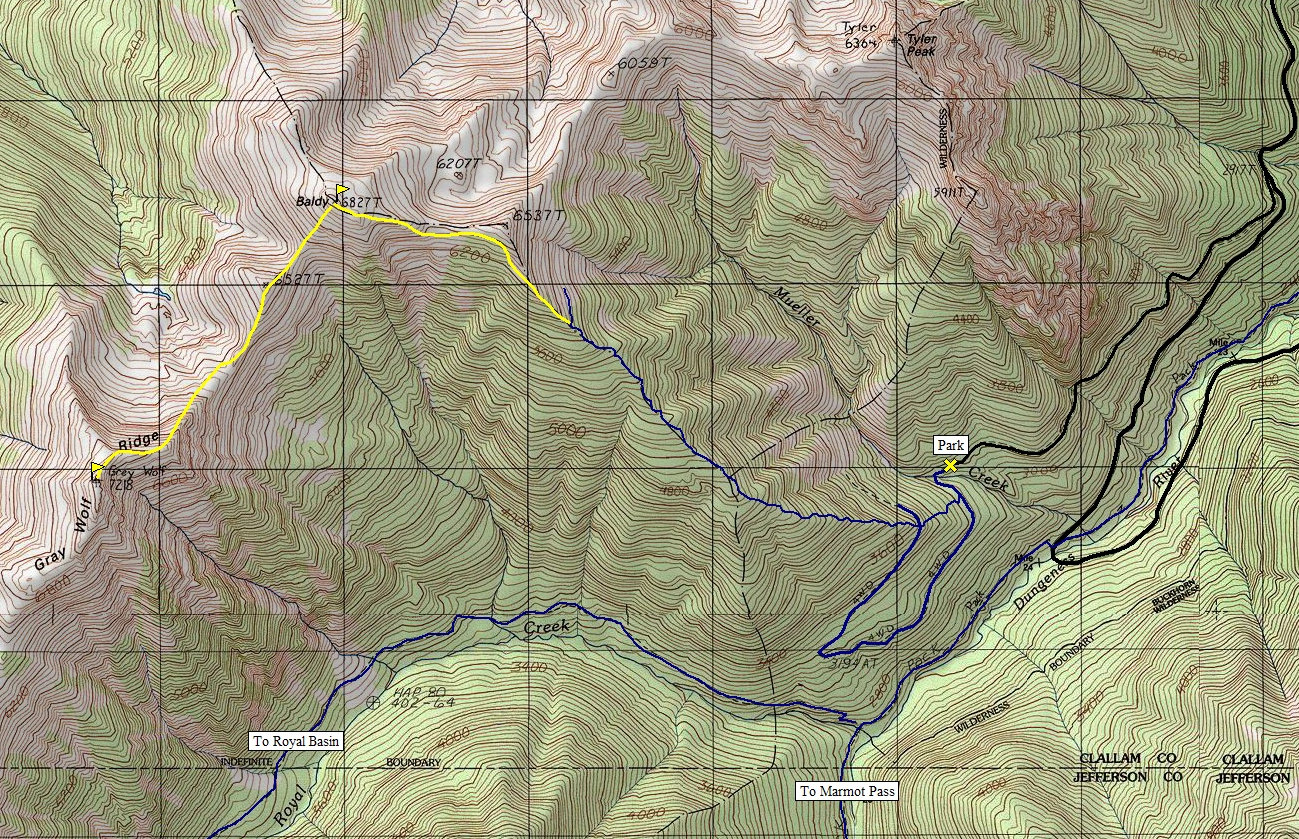 Gray Wolf Ridge map