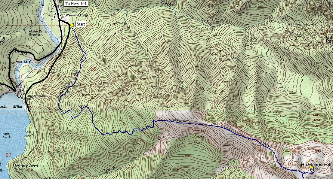 Hurricane Hill trail map