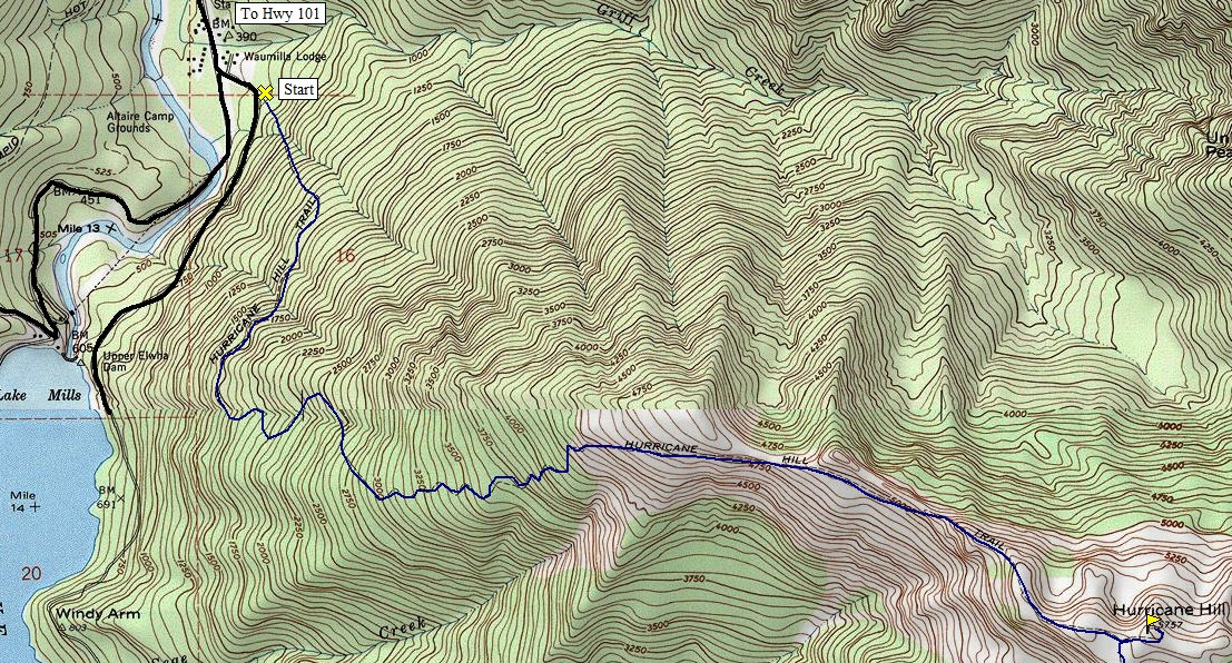 Hurricane Hill trail map