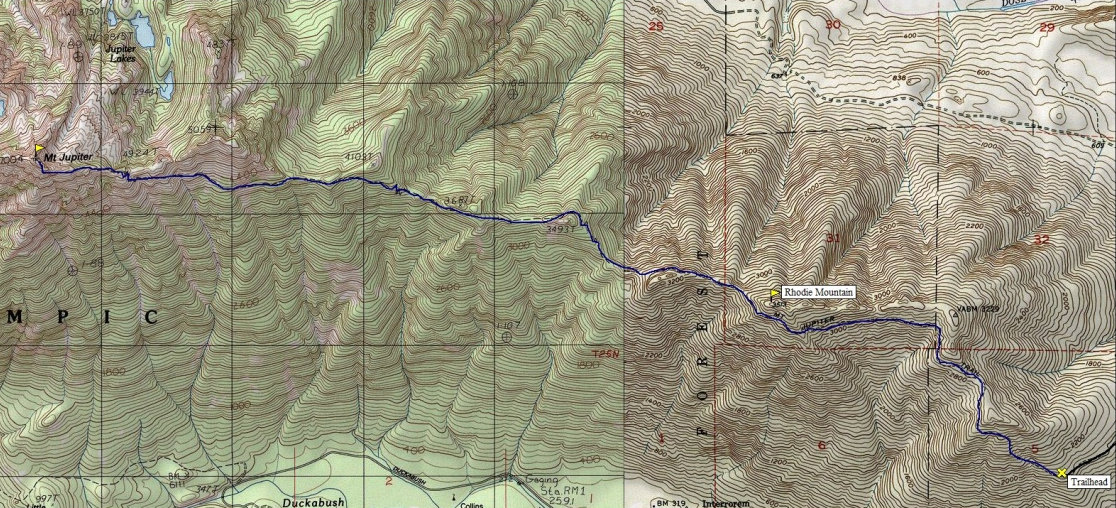 Mount Jupiter trail map
