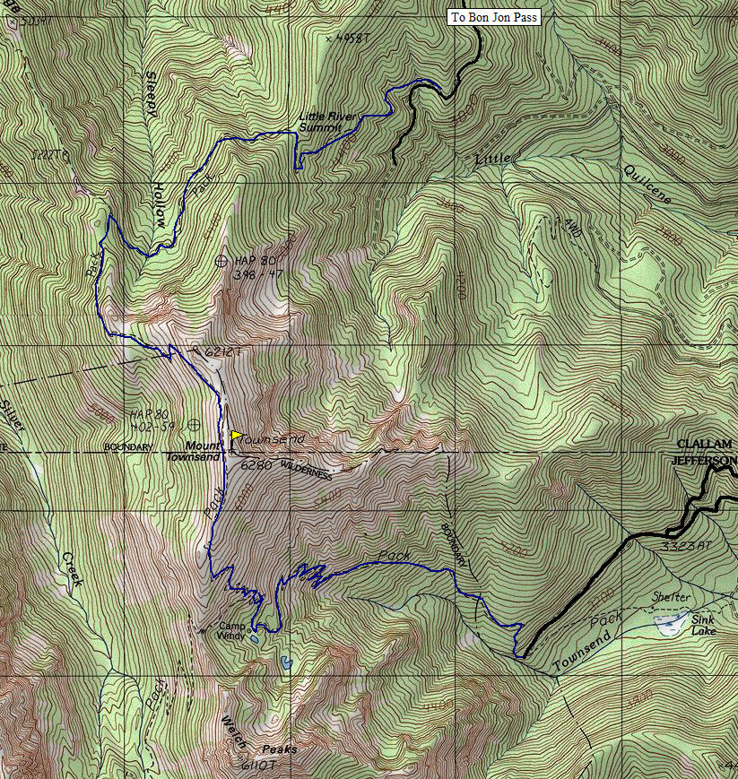 Mount Townsend Map