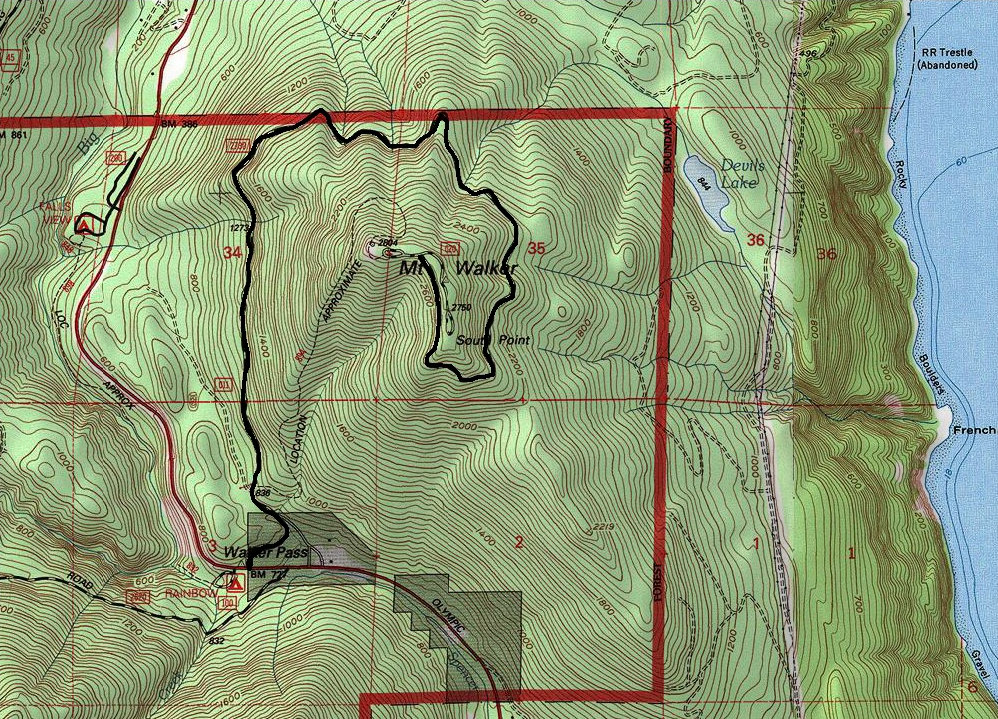 mount walker map