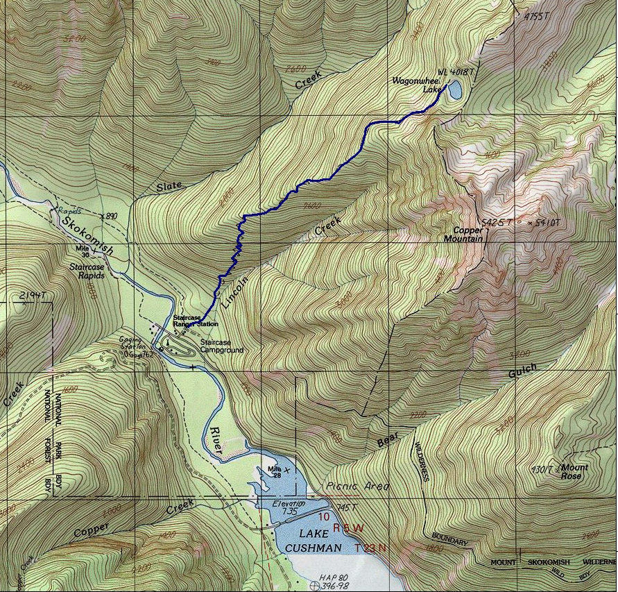 Wagonwheel Lake trail map
