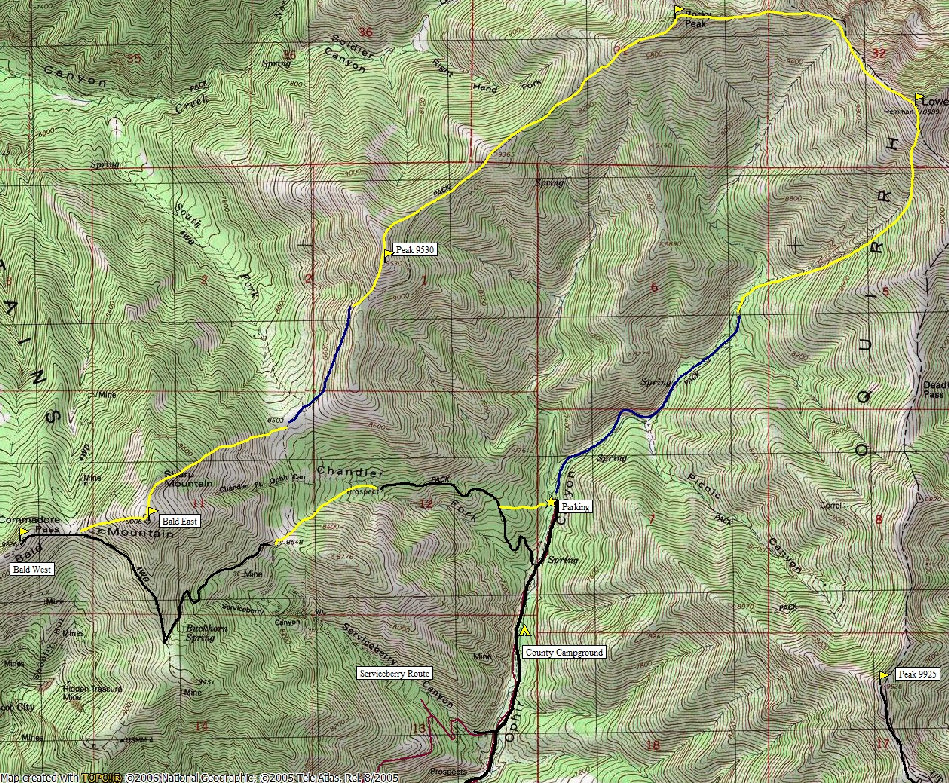 Lowe Peak Map