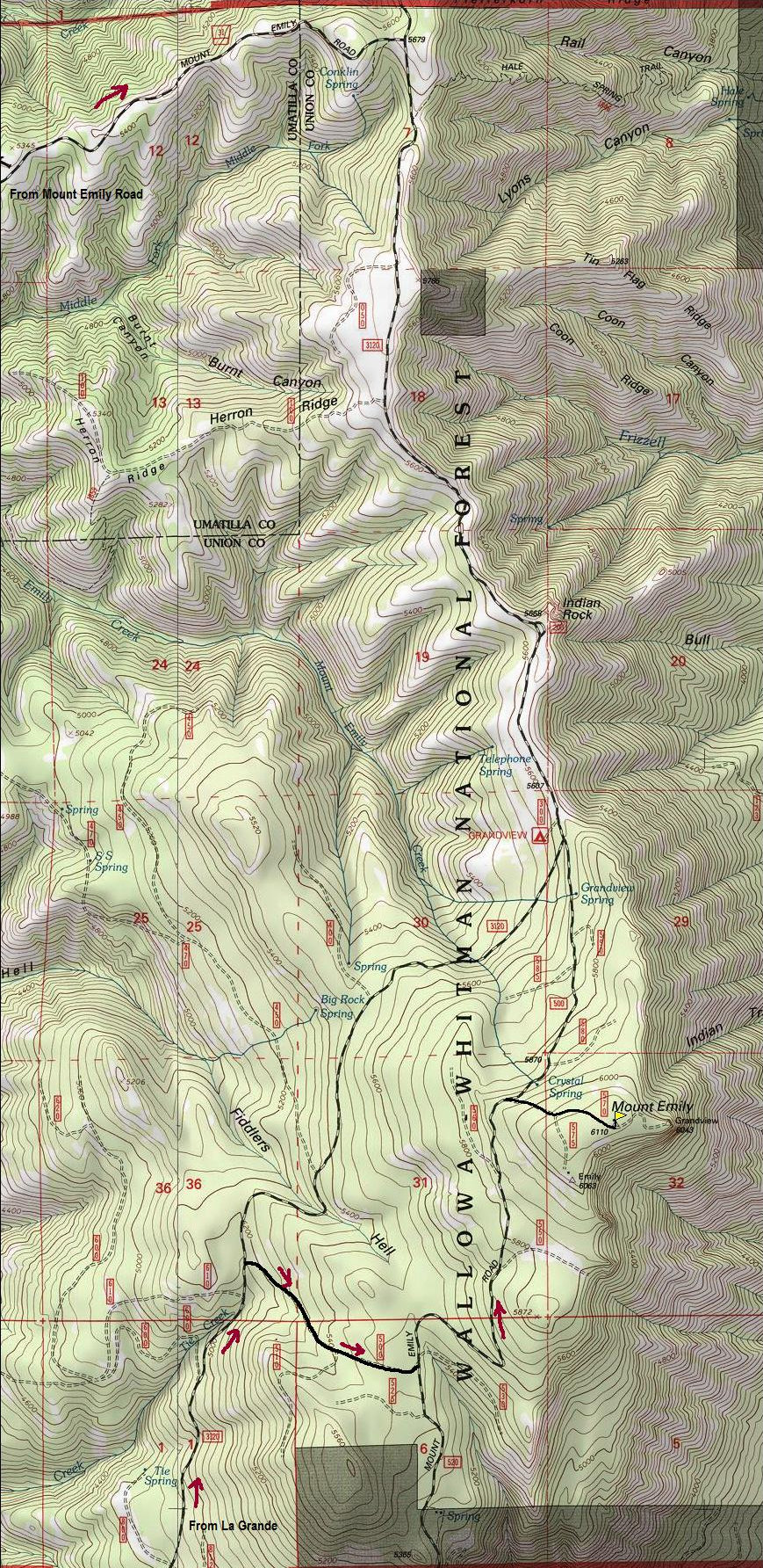 Mount Emily map