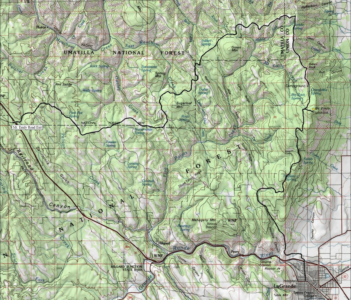 Mount Emily area map