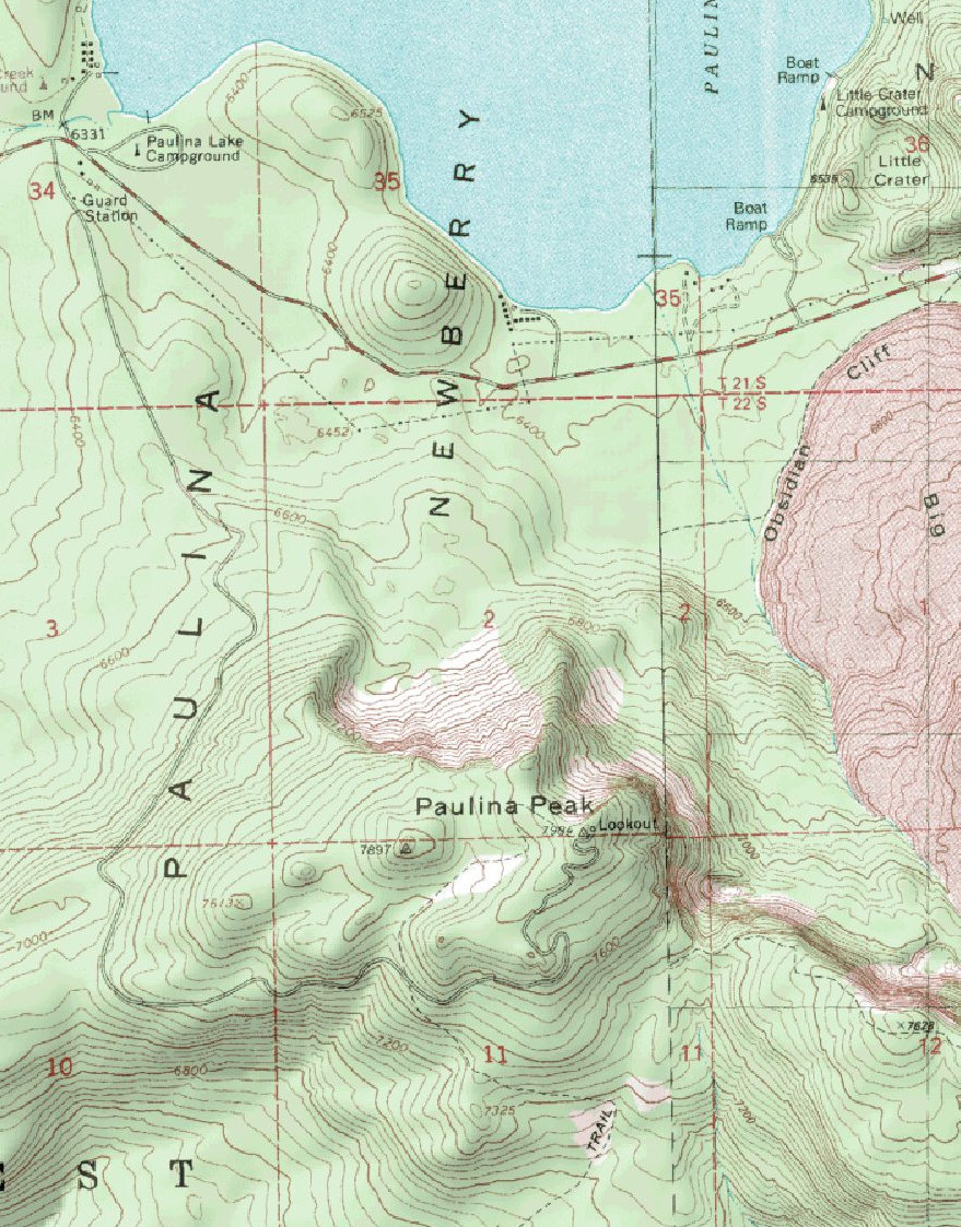 Paulina Peak map