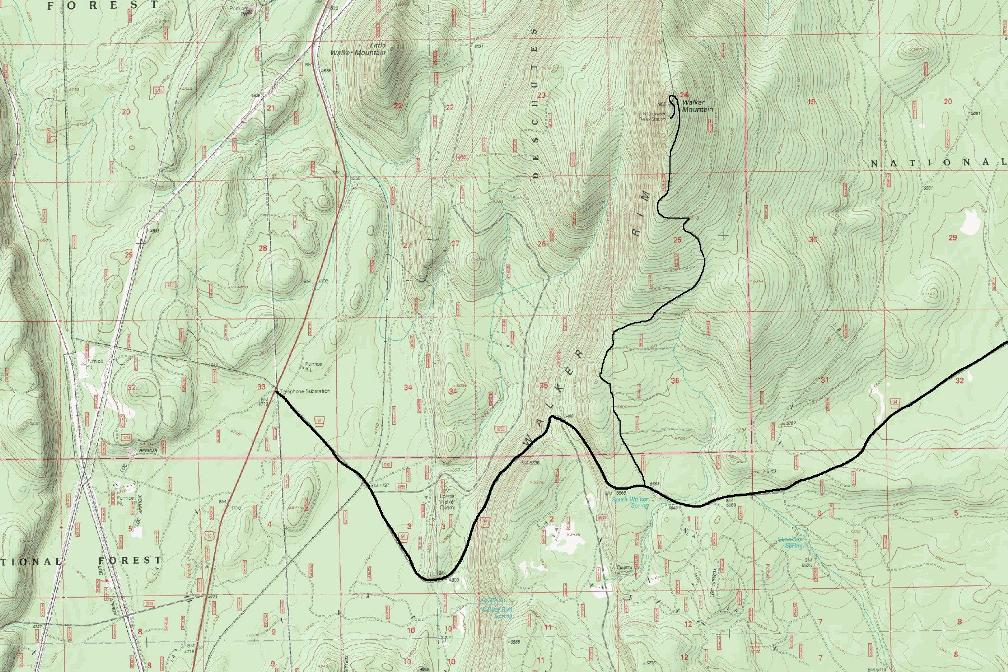 Walker Mountain map