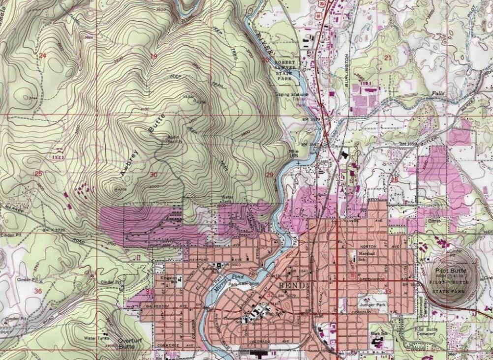 awbrey butte topo map