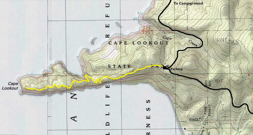 Cape Lookout trail map