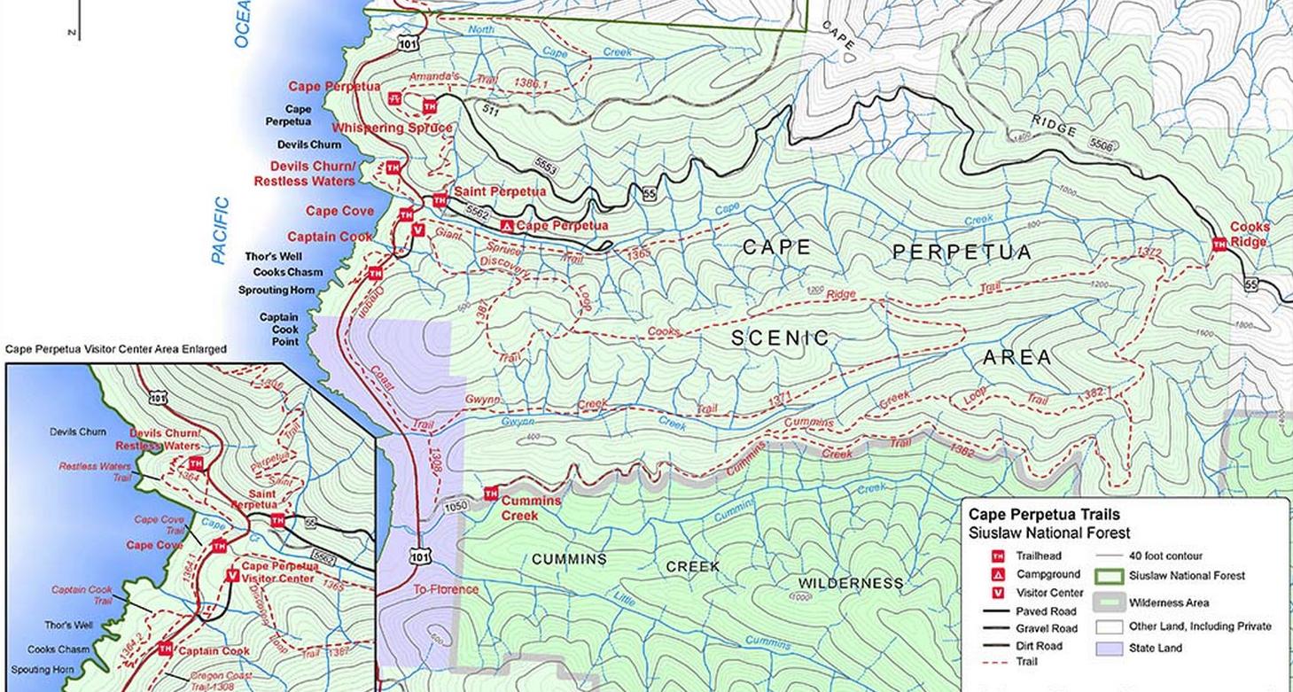 cape perpetua trail map
