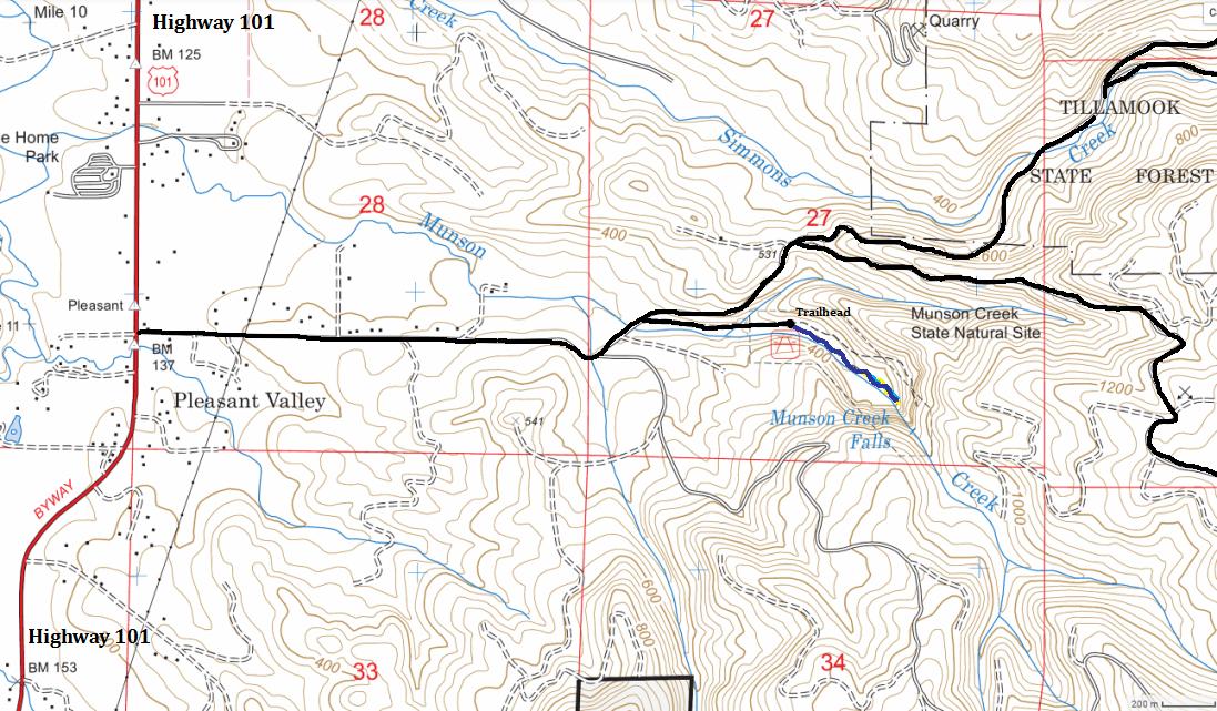 munson creek falls map