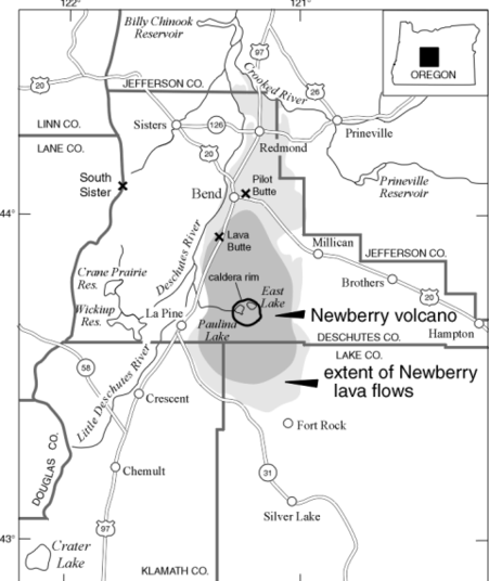newberry national volcanic map