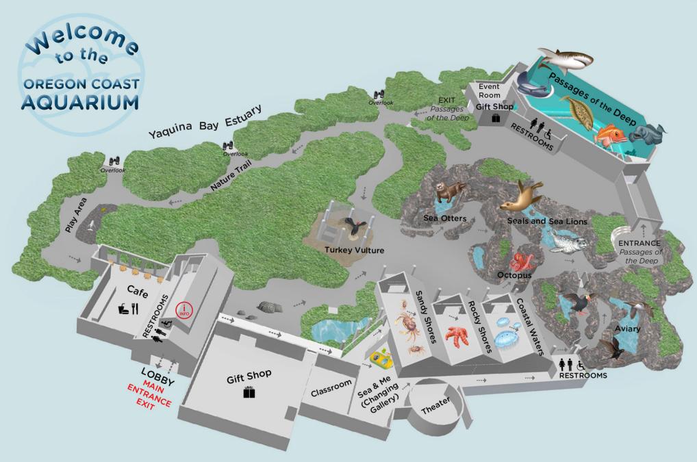 oregon coast aquarium map