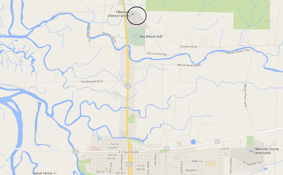 Tillamook factory map