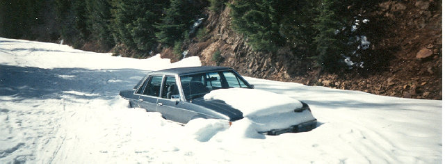 Car stuck in the snow