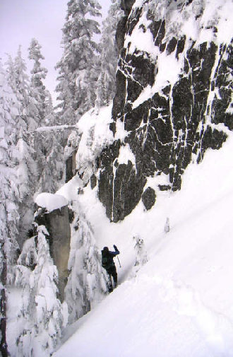 Snowshoeing up Sky Peak