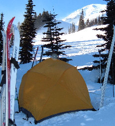 Winter camping at Paradise