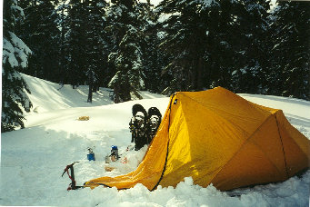 Winter camp at South Sister Oregon