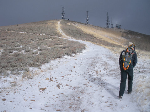 Hiking up Lewis Peak