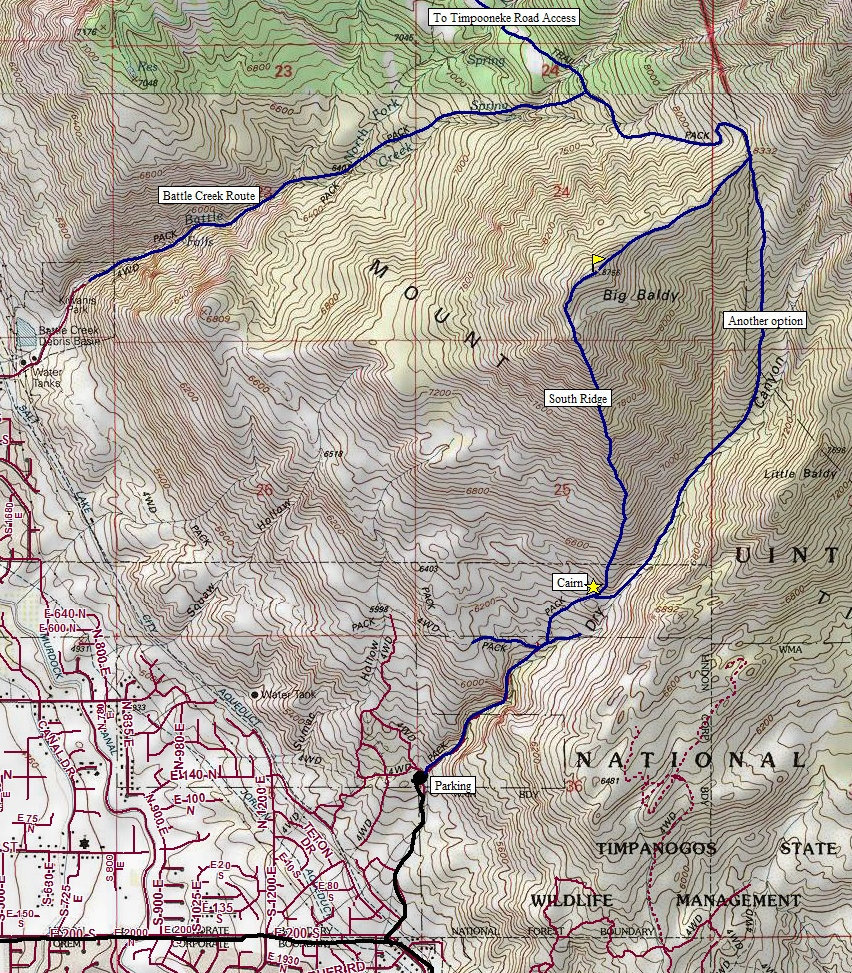 Big Baldy Map Utah