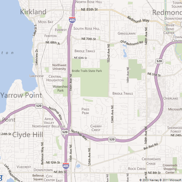 bellevue kirkland map