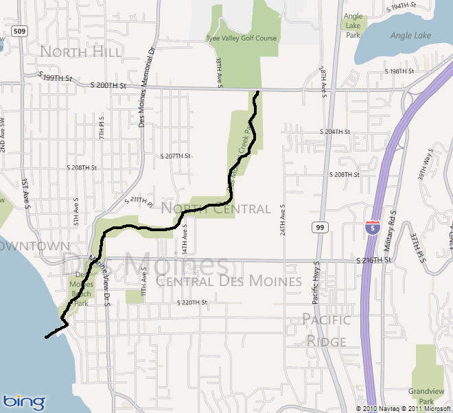 des moines creek trail map