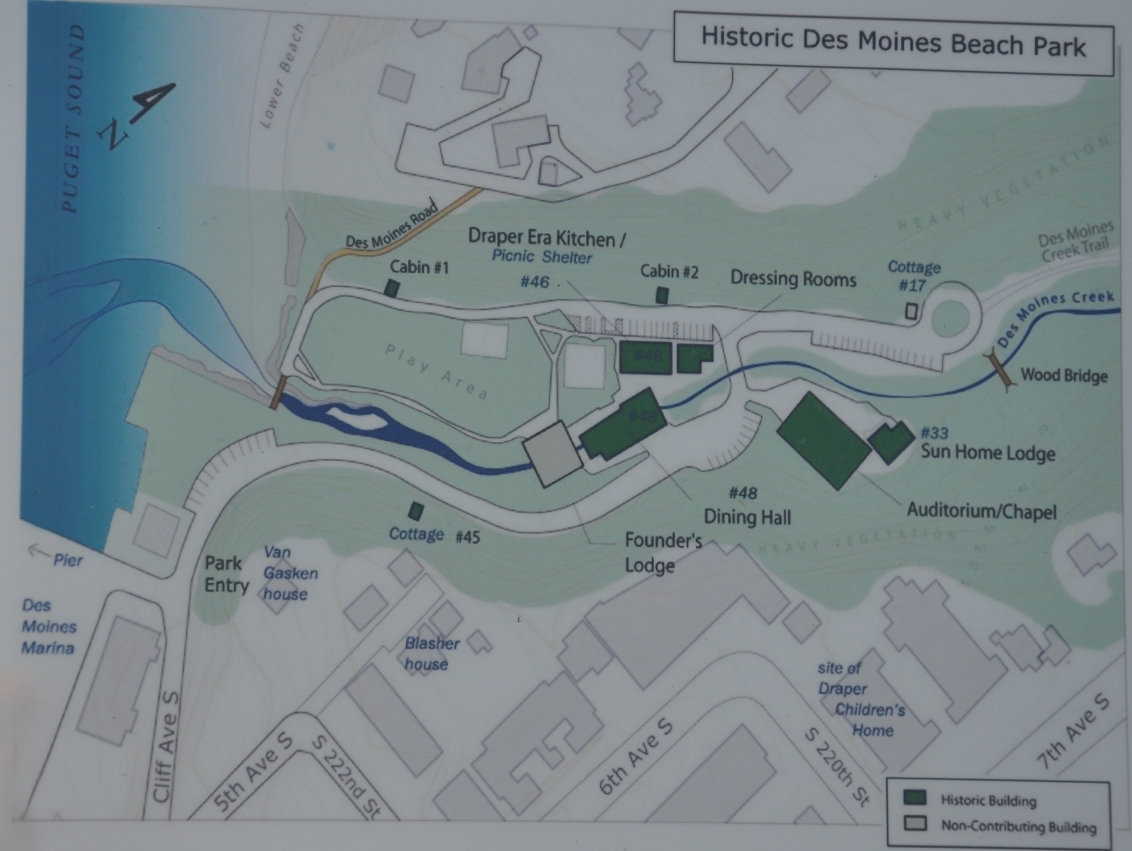 Historic Des Moines Beach Park map