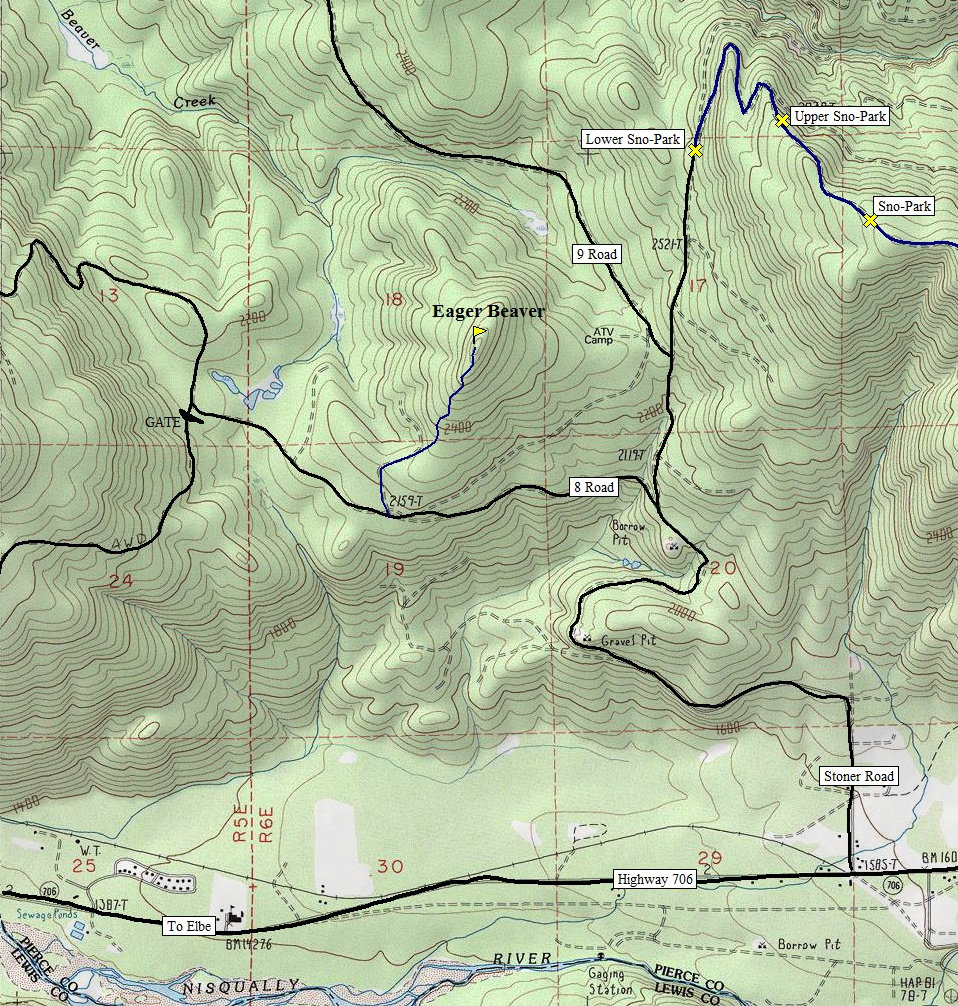 Elbe Hills map