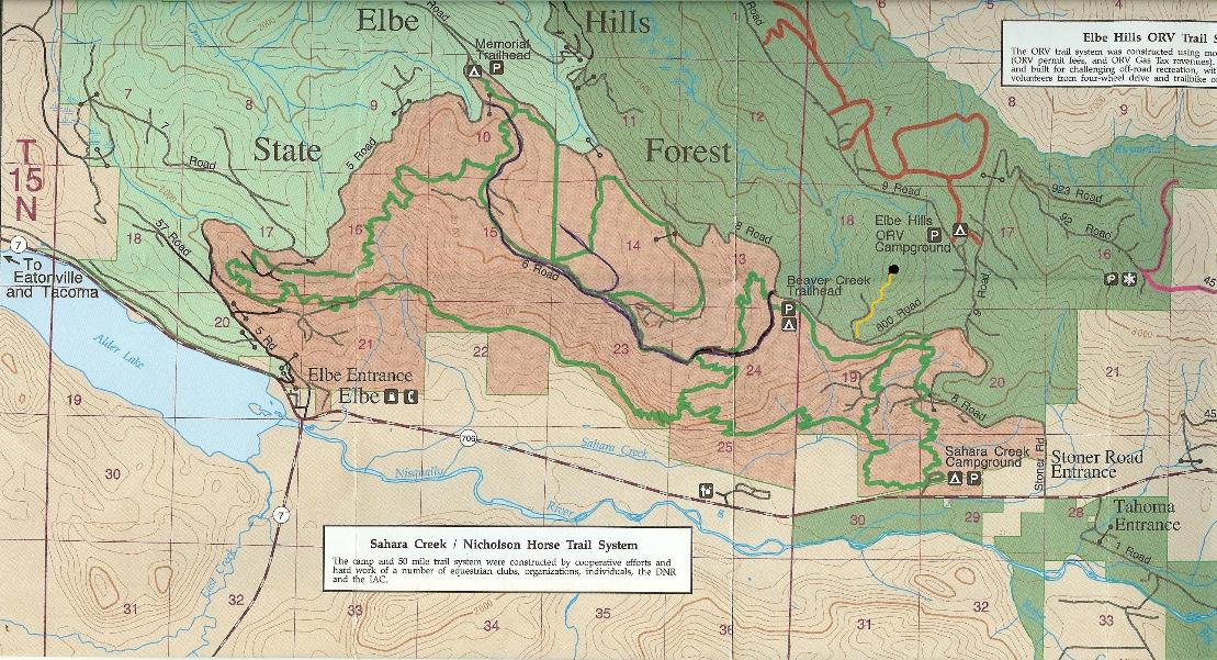 Elbe Hills State Forest map