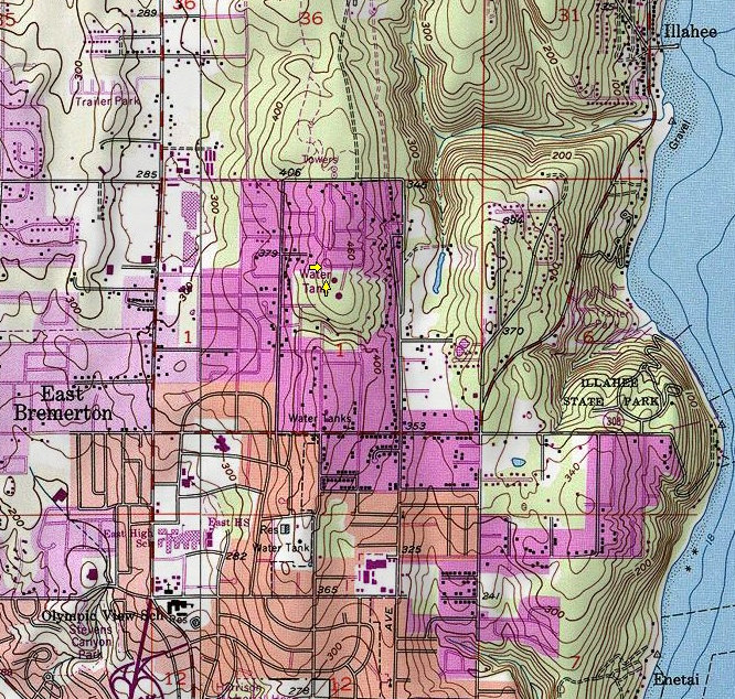 Bremerton topo map