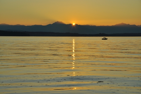 Olympic Mountains sunset