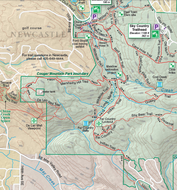 Cougar Mountain Regional Wildland Park Map