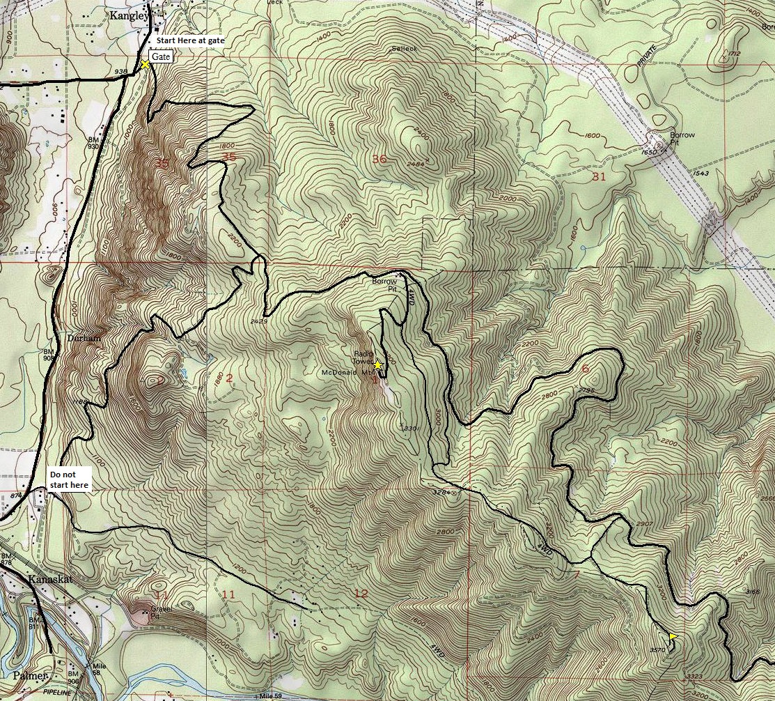 McDonald Mountain map