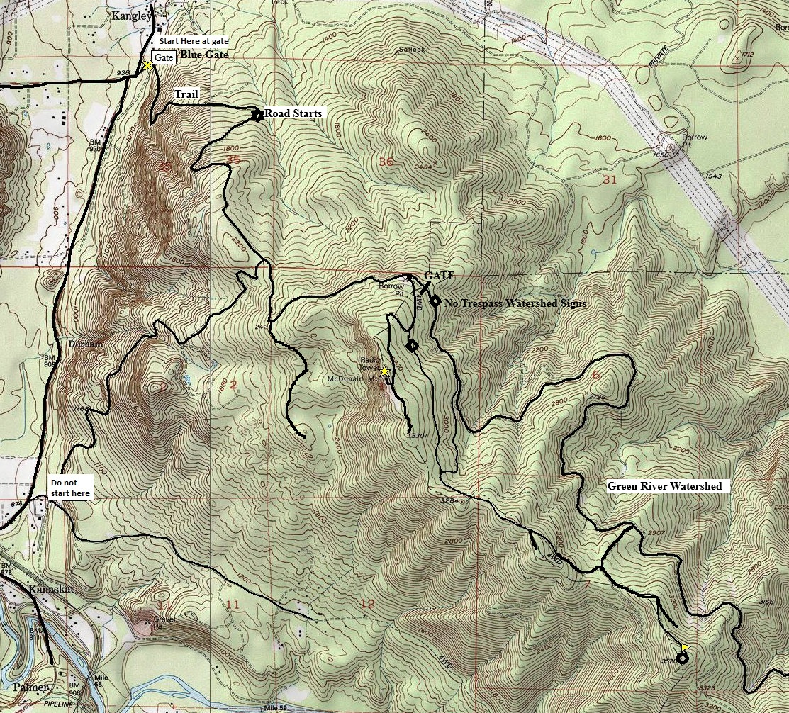 McDonald Mountain map