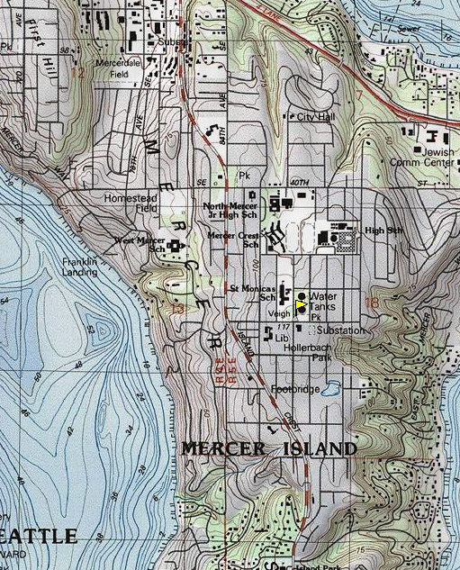 Mercer Island Topo Map