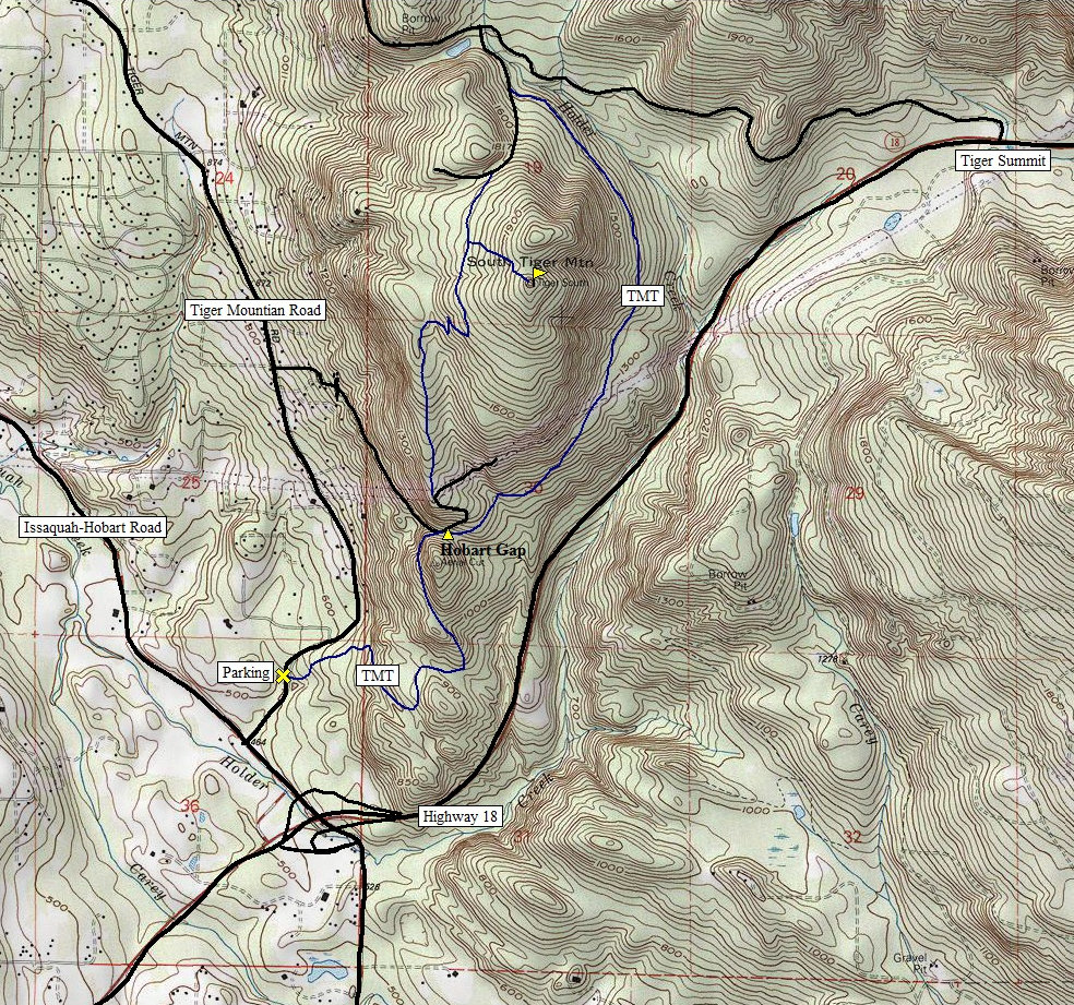 South Tiger Mountain Map
